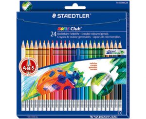 9. STAEDTLER施德樓 快樂學園可擦式色鉛筆紙盒裝 MS14450NC24／24色
