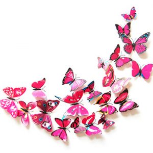 4. 3D立體蝴蝶造型壁飾 紛飛梅紅